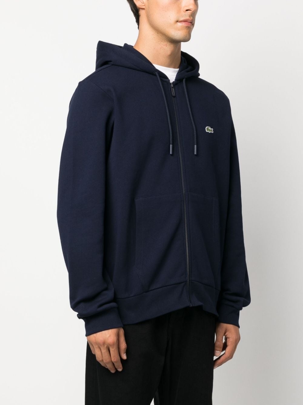 logo-embroidered zip-up hoodie - 3