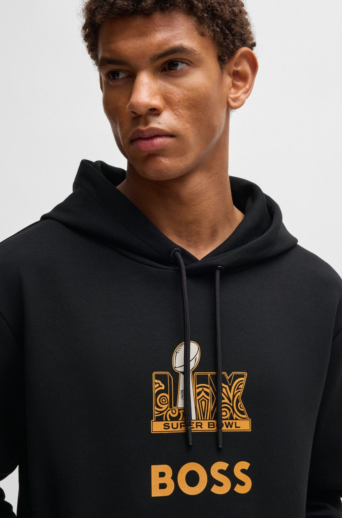 BOSS X NFL STRETCH HOODIE WITH GOLD-TONE ARTWORK - 3