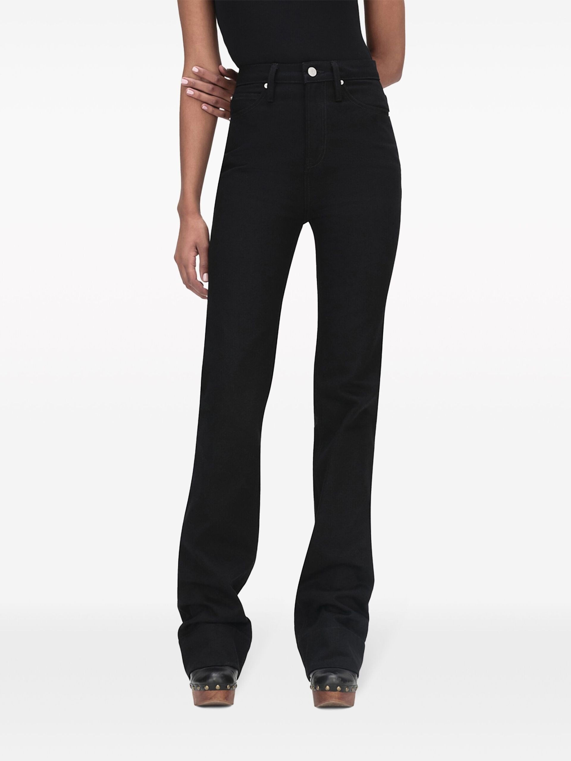 Black  Slim Stacked Straight-Leg Jeans - 2