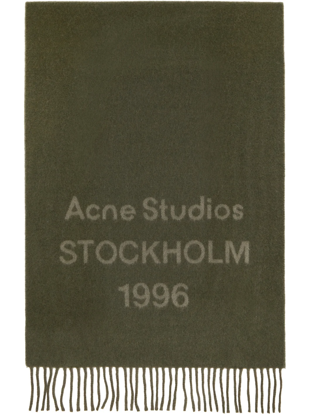 Khaki Wide Logo Scarf - 1