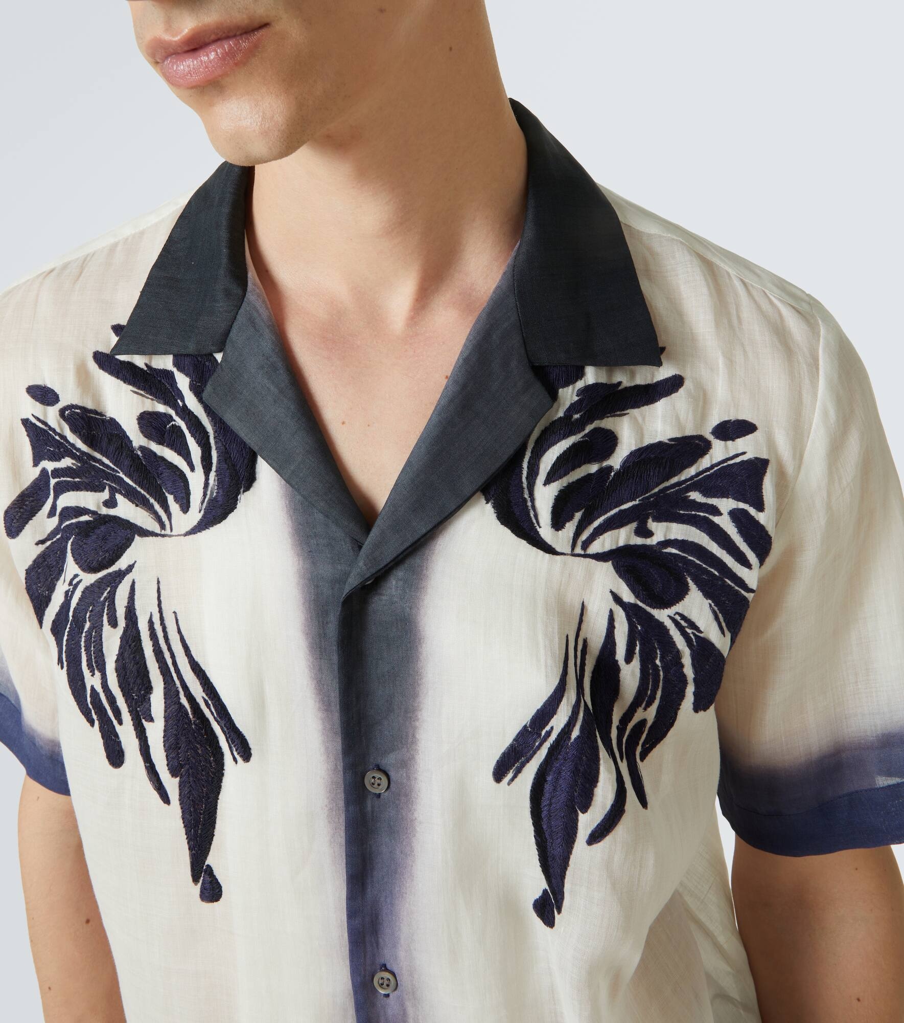 Embroidered bowling shirt - 5