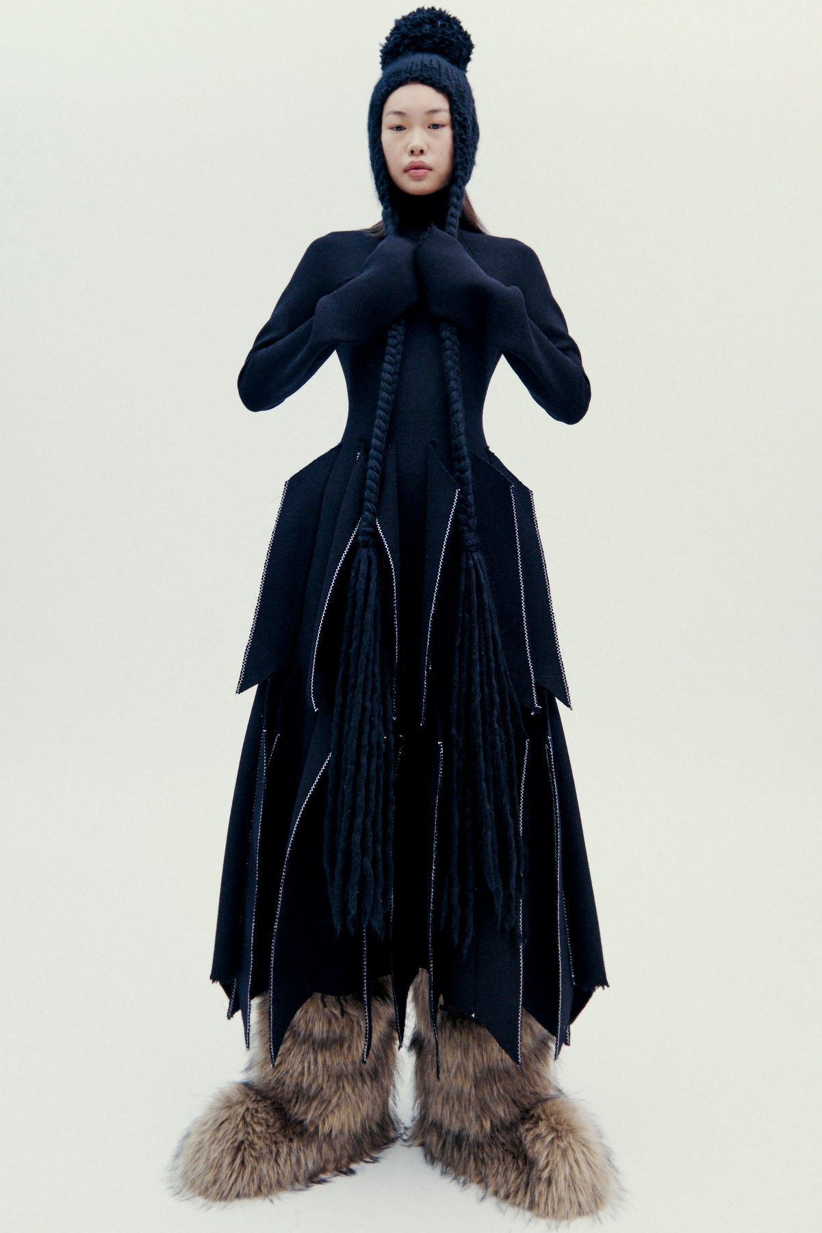DRESS WITH PANELS BLACK - 2