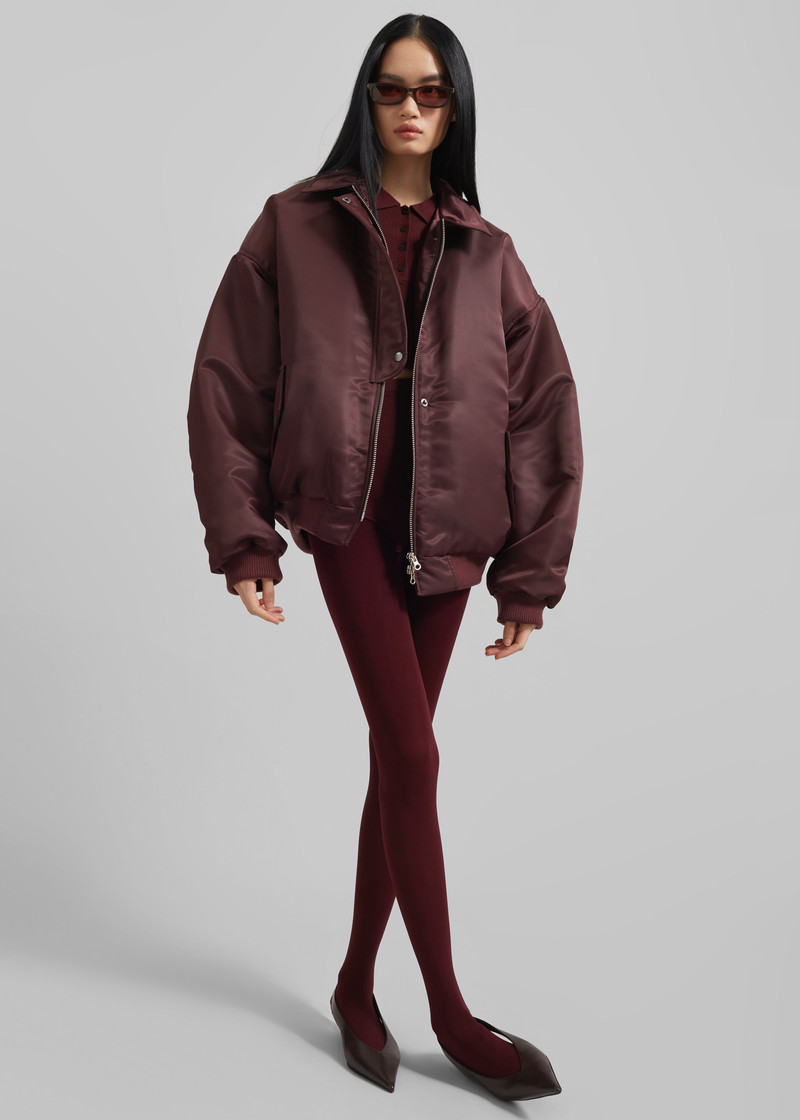 Nalden Padded Bomber Jacket - Burgundy 5