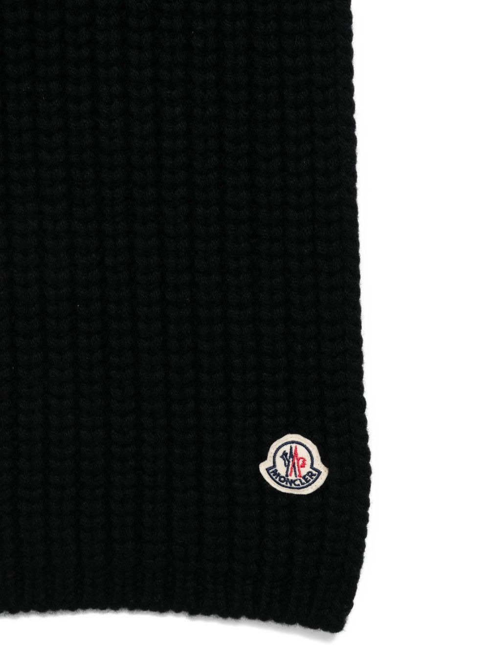 ribbed logo-patch scarf - 2