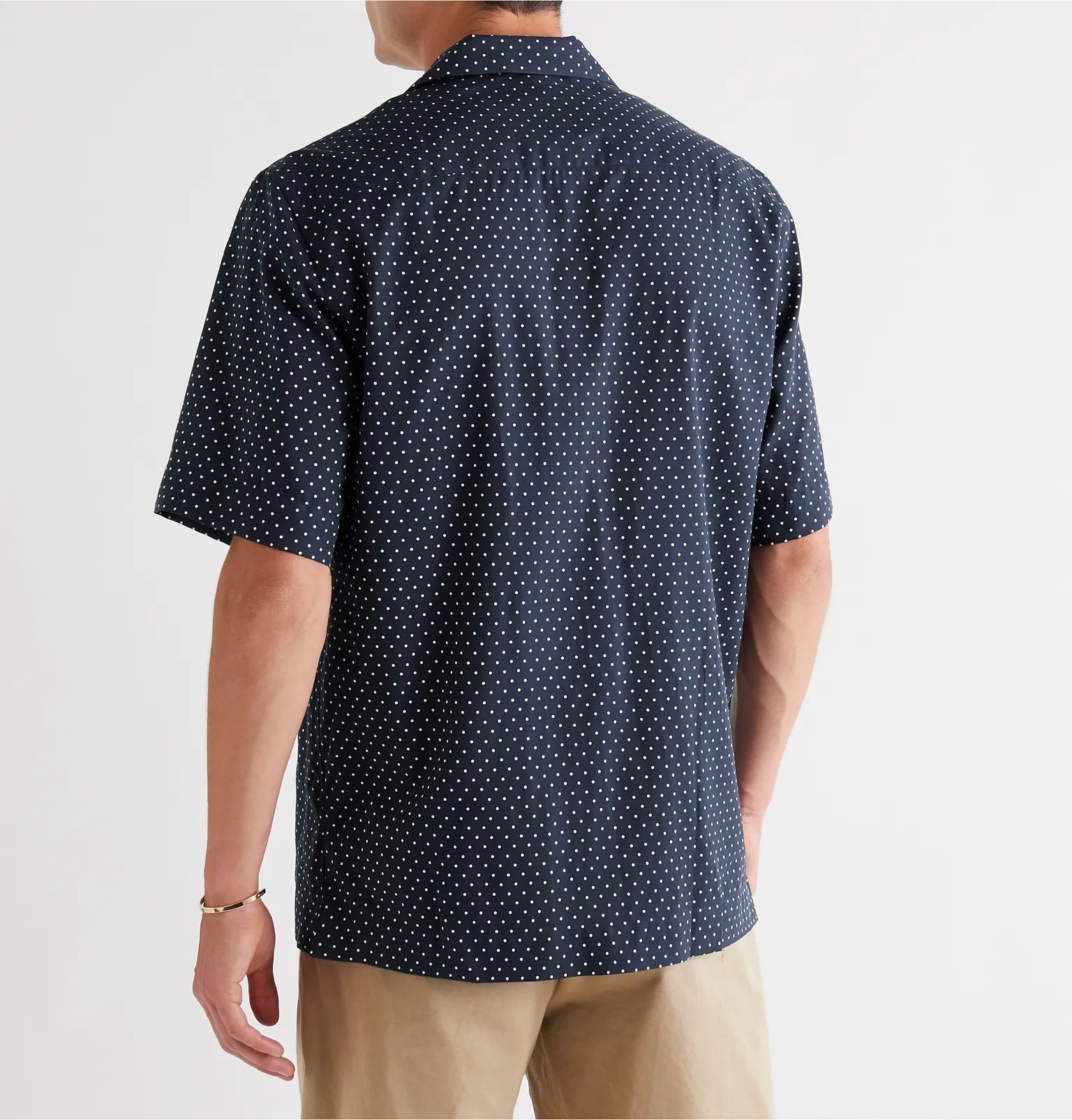 Camp-Collar Polka-Dot Cotton Shirt - 4