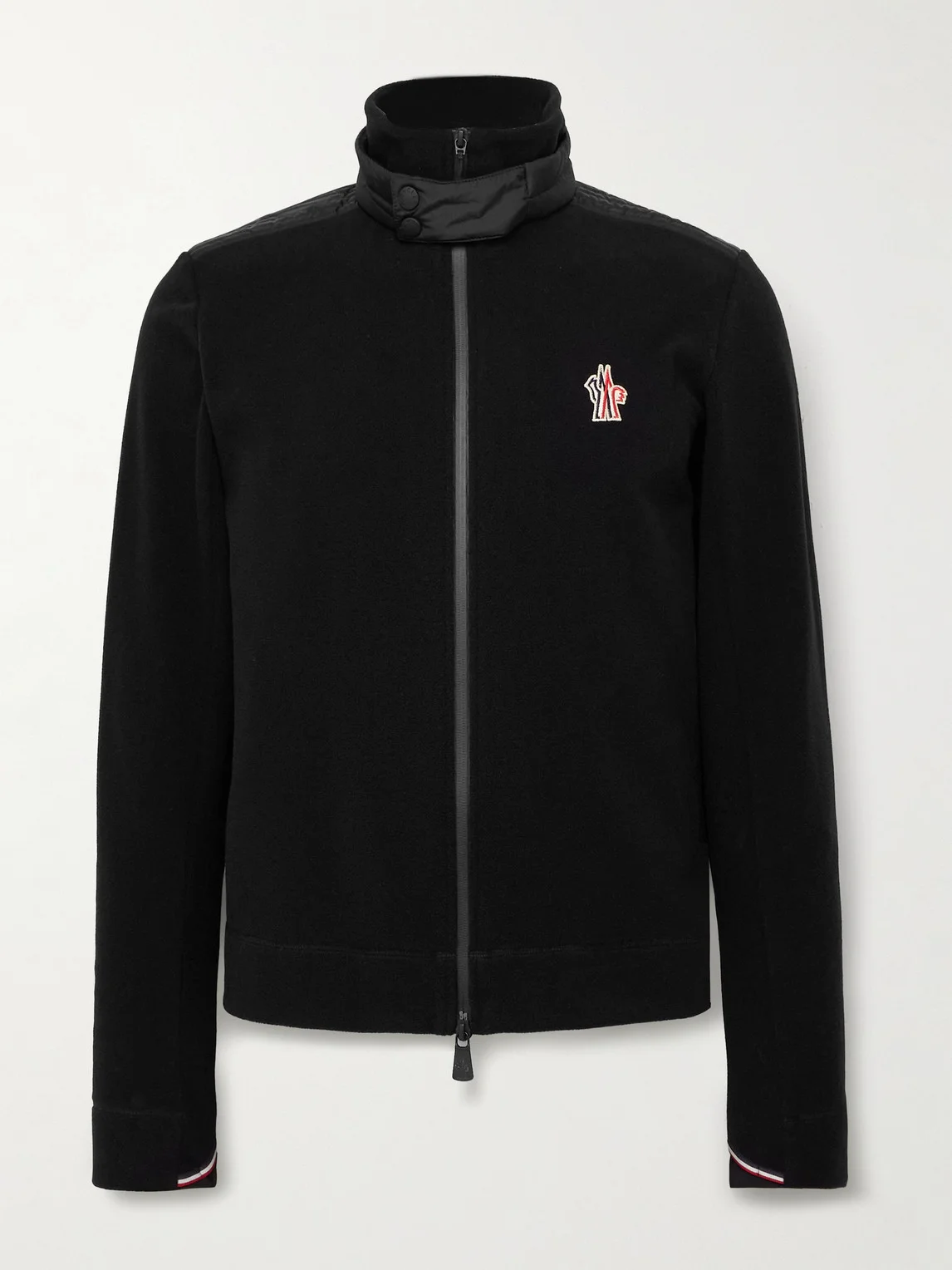 Logo-Appliquéd Shell-Trimmed Fleece Jacket - 1