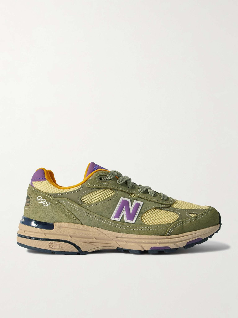 993 Leather-Trimmed Mesh and Suede Sneakers - 1