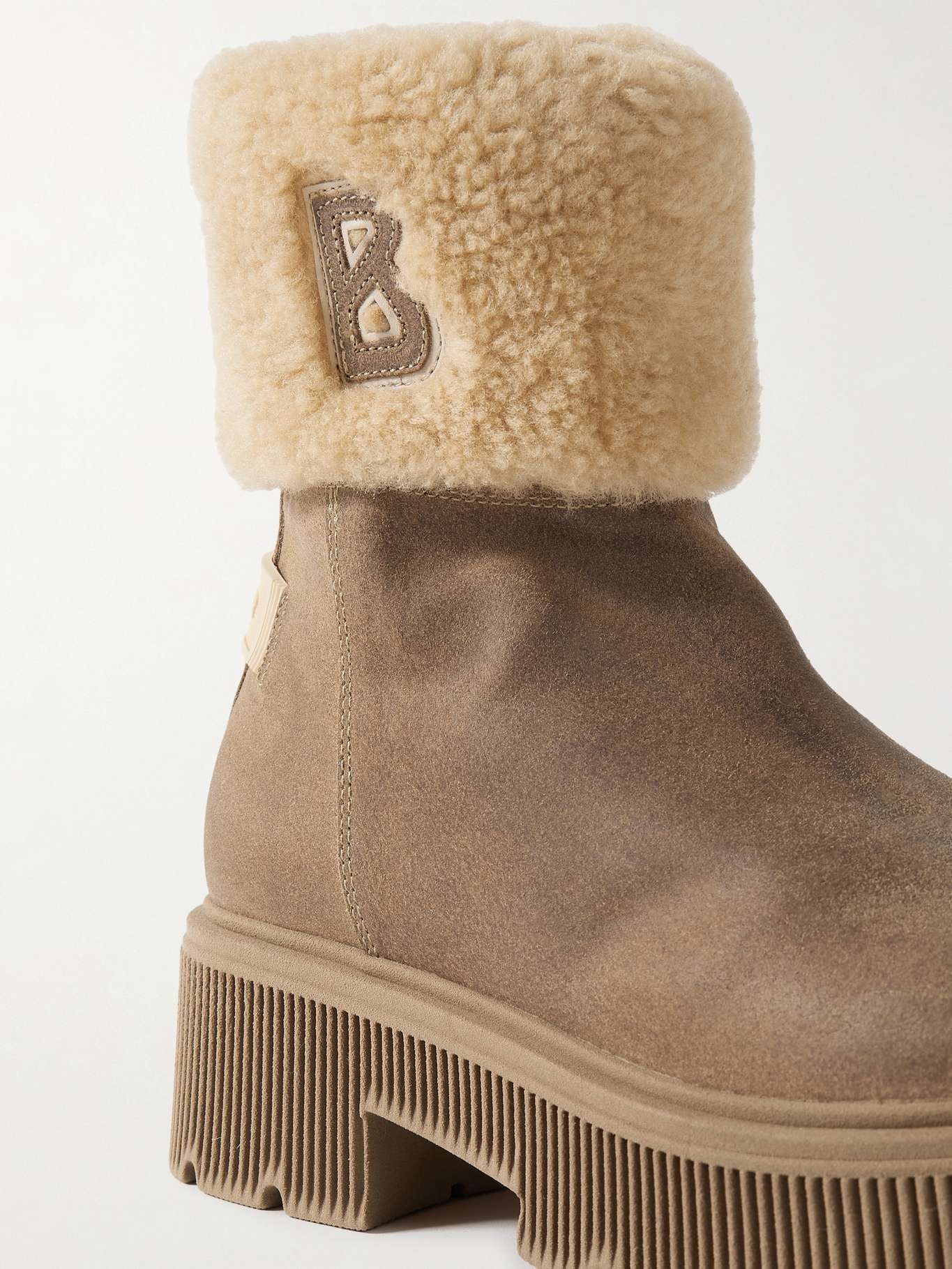 Turin shearling-trimmed suede boots - 4