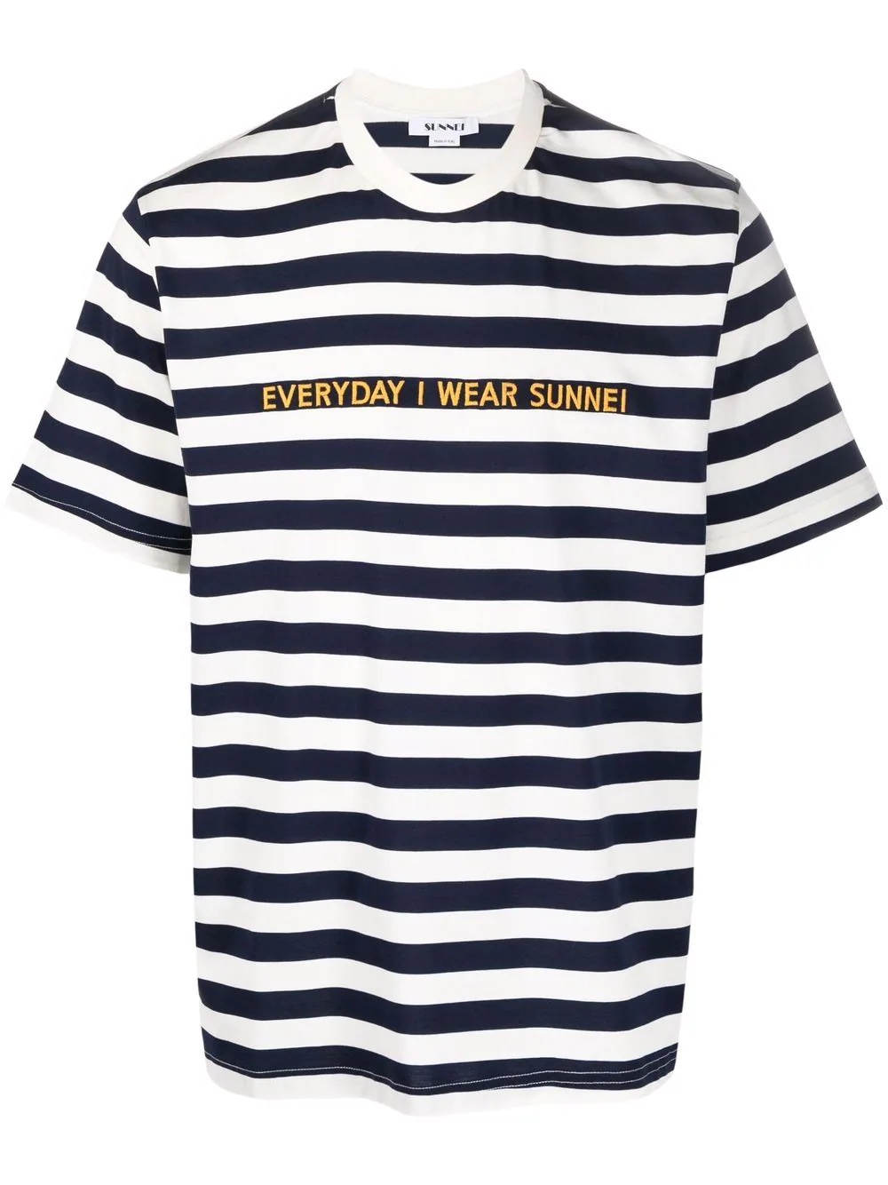 slogan-print striped T-shirt - 1