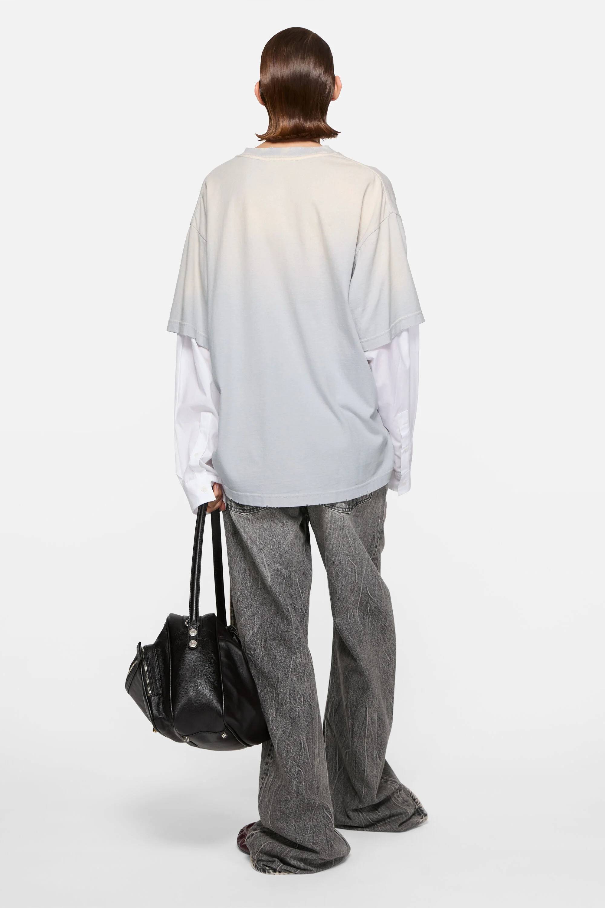 Belted jeans - Relaxed fit - Washed Black - 3