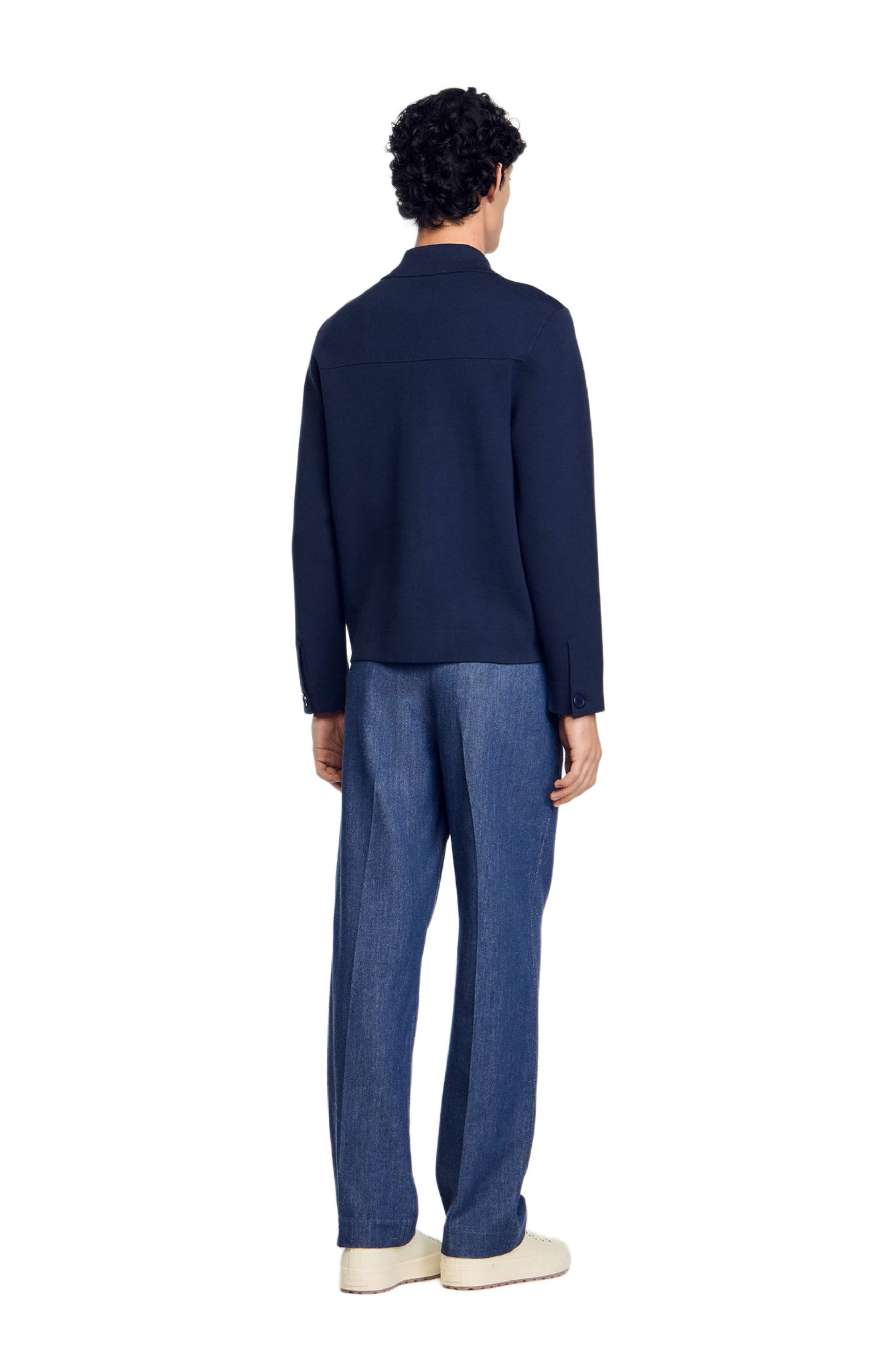 SANDRO Knit jacket in Midnight Blue at Nordstrom - 2