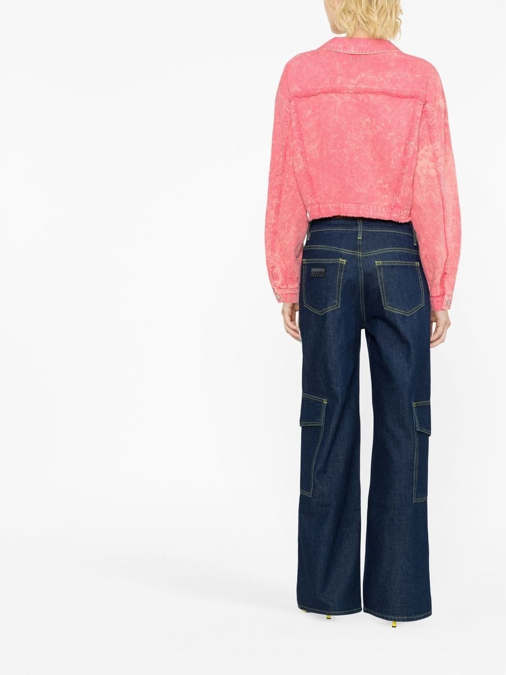 frayed-detailing denim jacket - 3