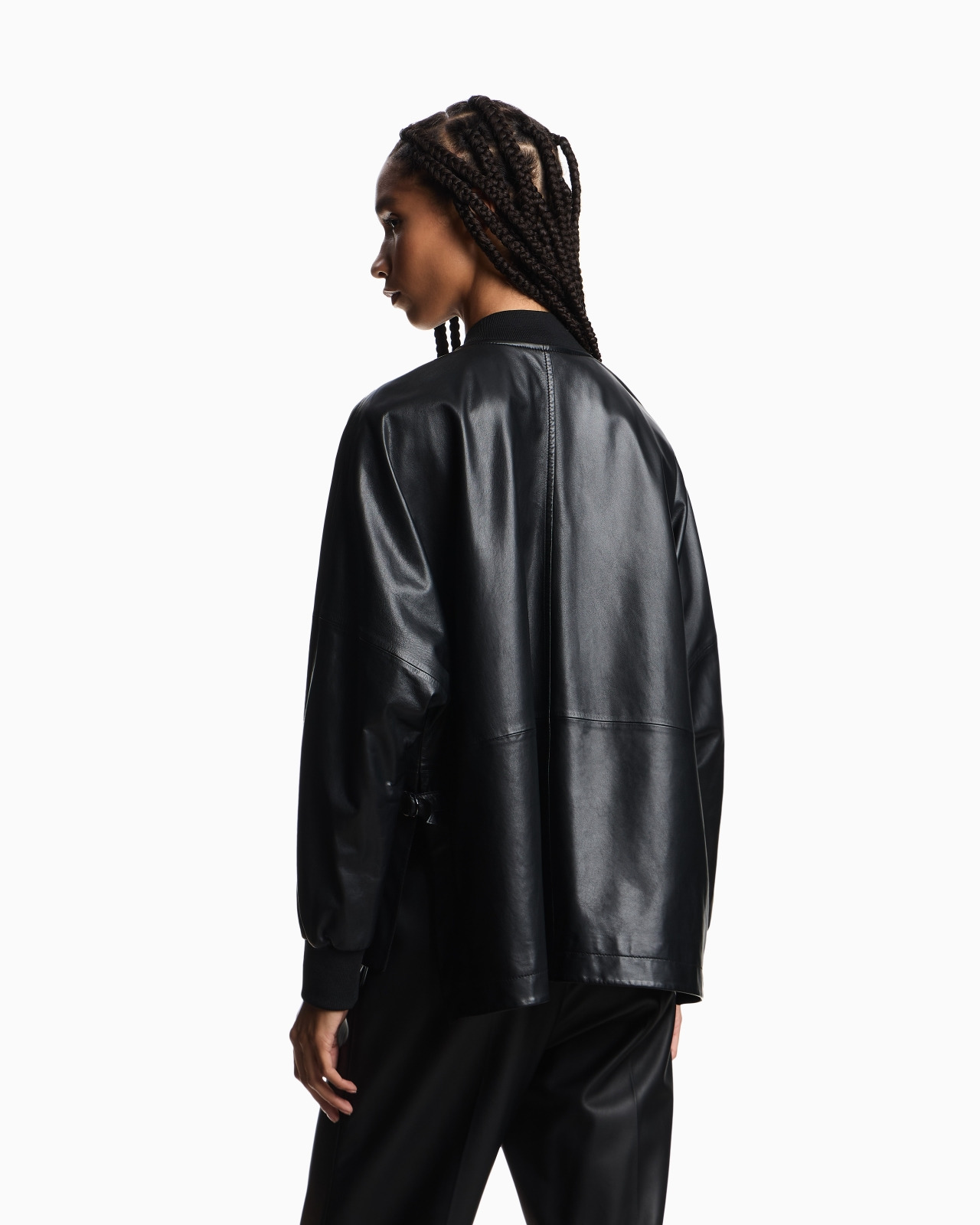 ASV OVERSIZED SHIRT JACKET IN DAPPLED NAPPA LAMBSKIN - 3