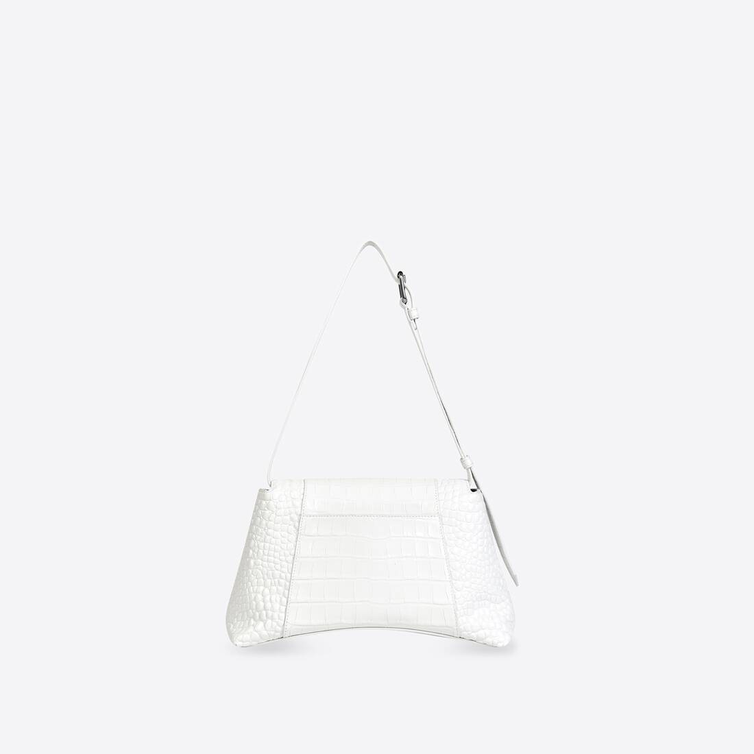 Women's Downtown Small Shoulder Bag Crocodile Embossed in White - 2