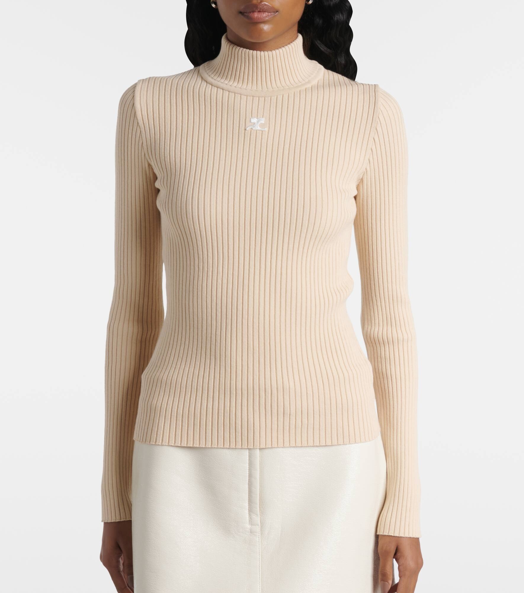 Reedition ribbed-knit mockneck sweater - 5