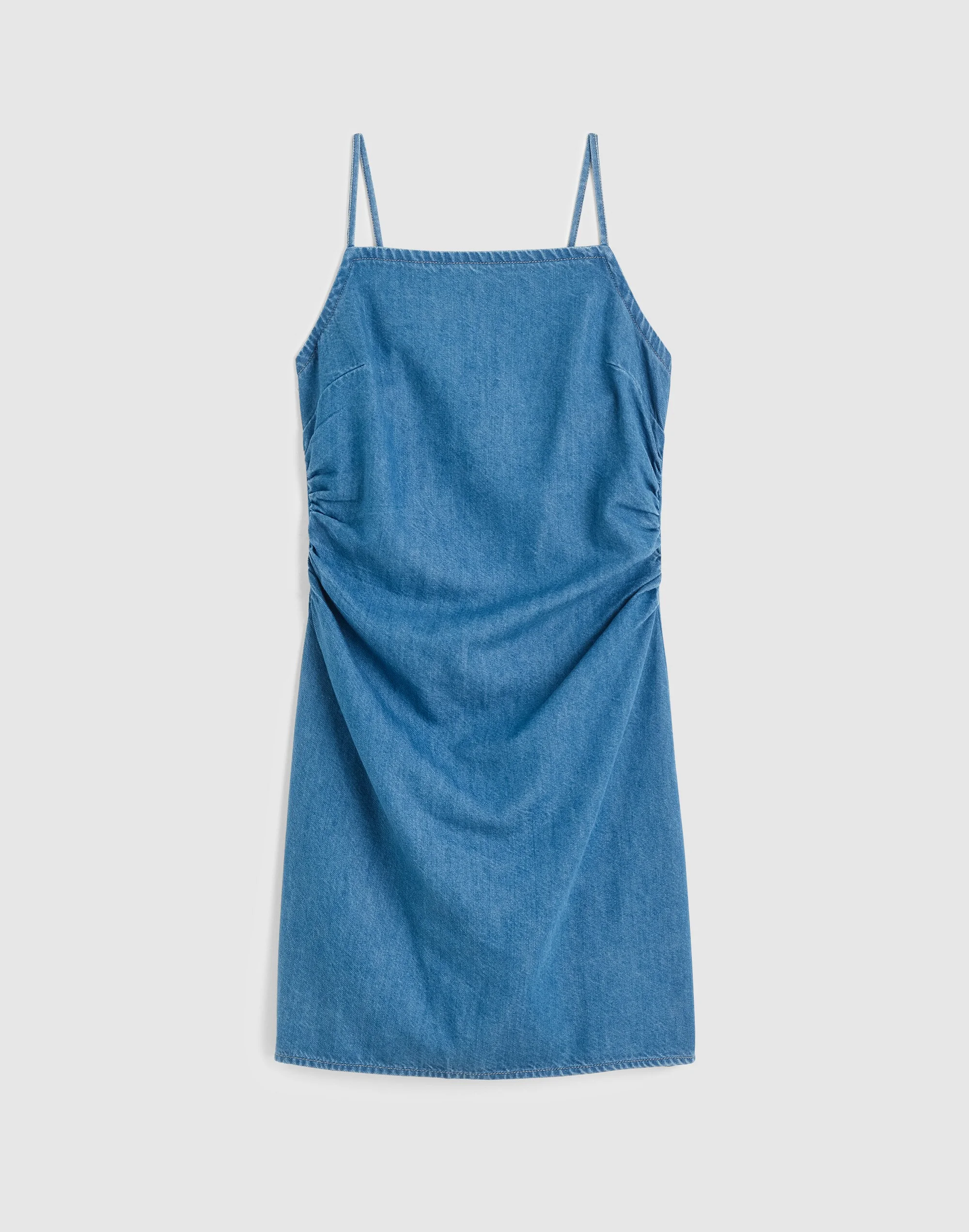 denim madewell dress Women's Denim Seamed Flare Midi Dress in Croswell Wash - Size 10