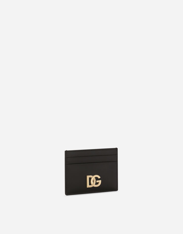 Calfskin card holder with DG logo - 2