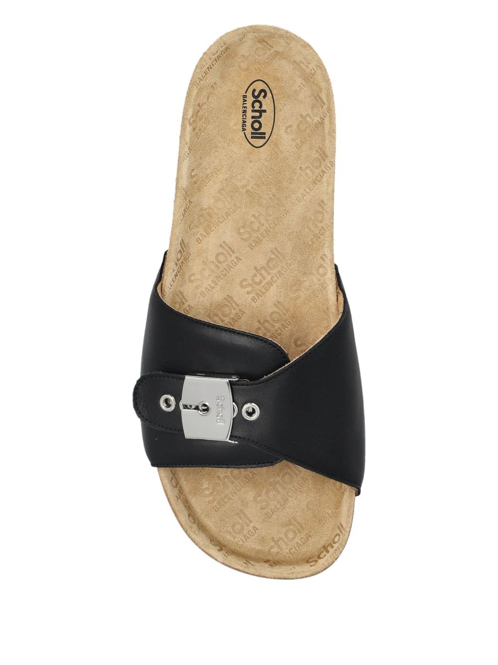 buckle-fastening leather slides - 3