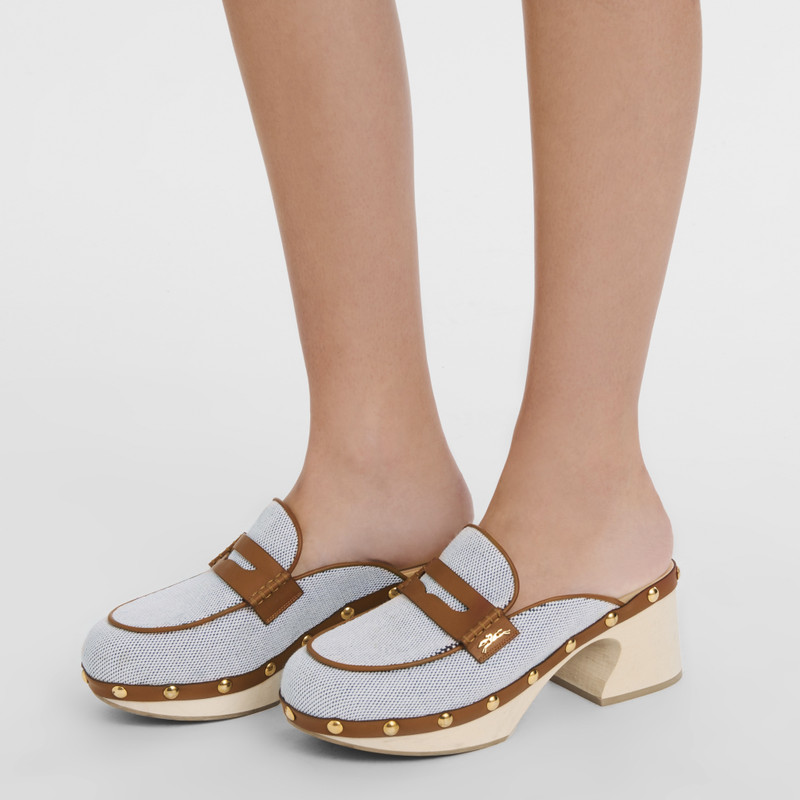 Longchamp La Cigale Clogs Cognac - Canvas outlook