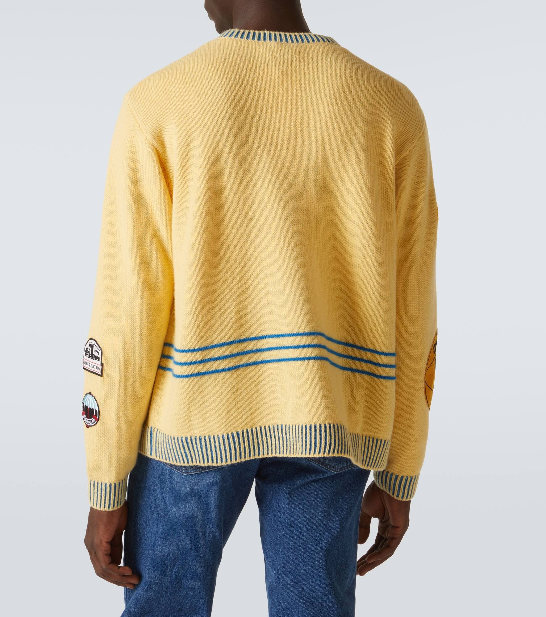Jockey patch-appliqué alpaca and wool sweater - 4
