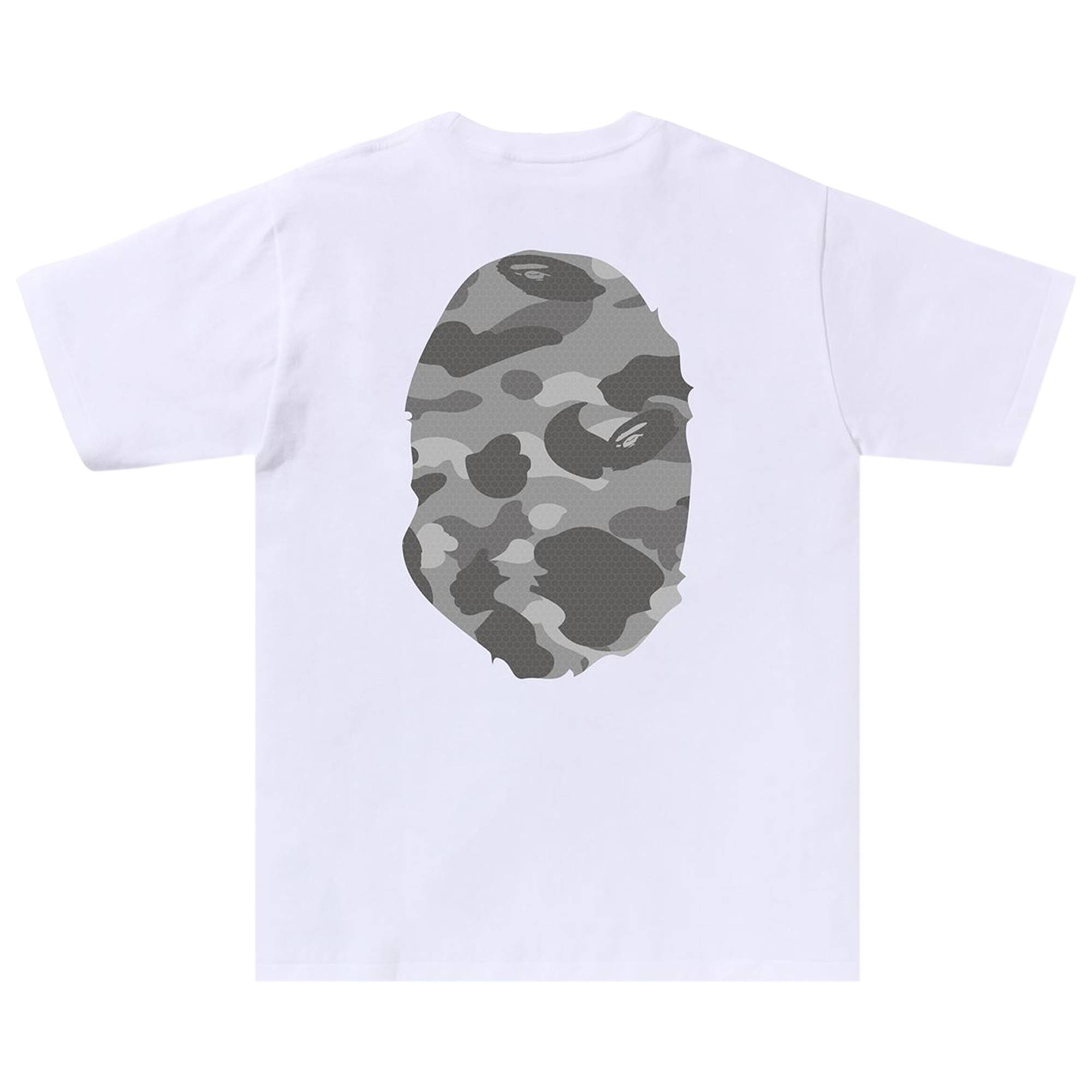 BAPE Honeycomb Camo Big Ape Head Tee 'White/Grey' - 2