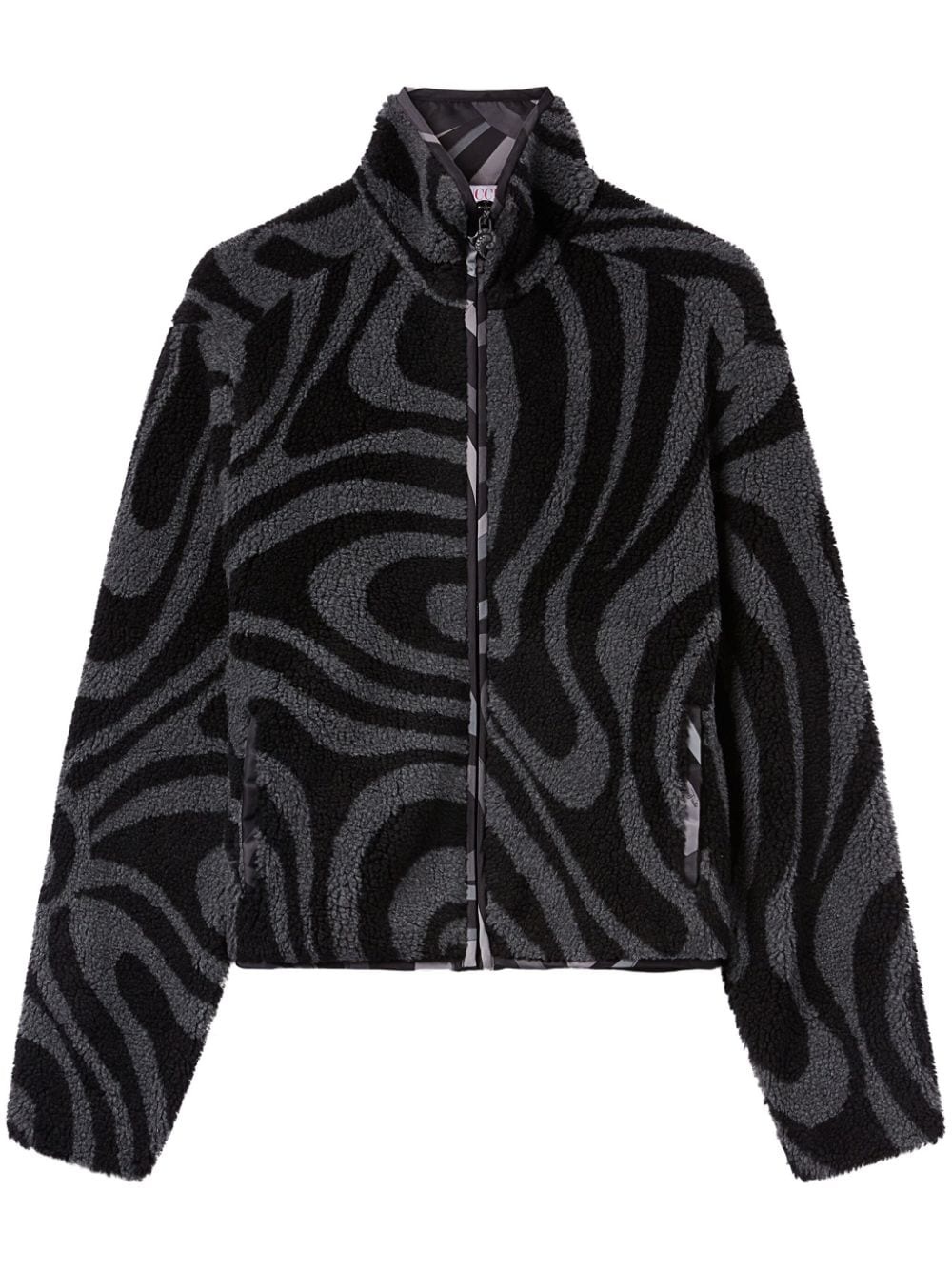 Marmo-print fleece jacket - 1