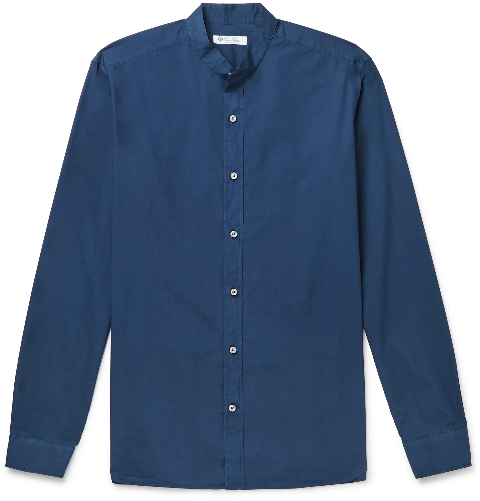 Alvin Slim-Fit Grandad-Collar Cotton Shirt - 1