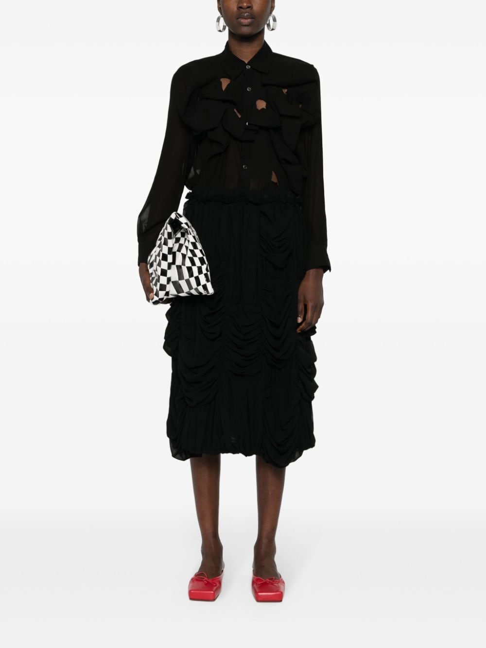 draped midi skirt - 2