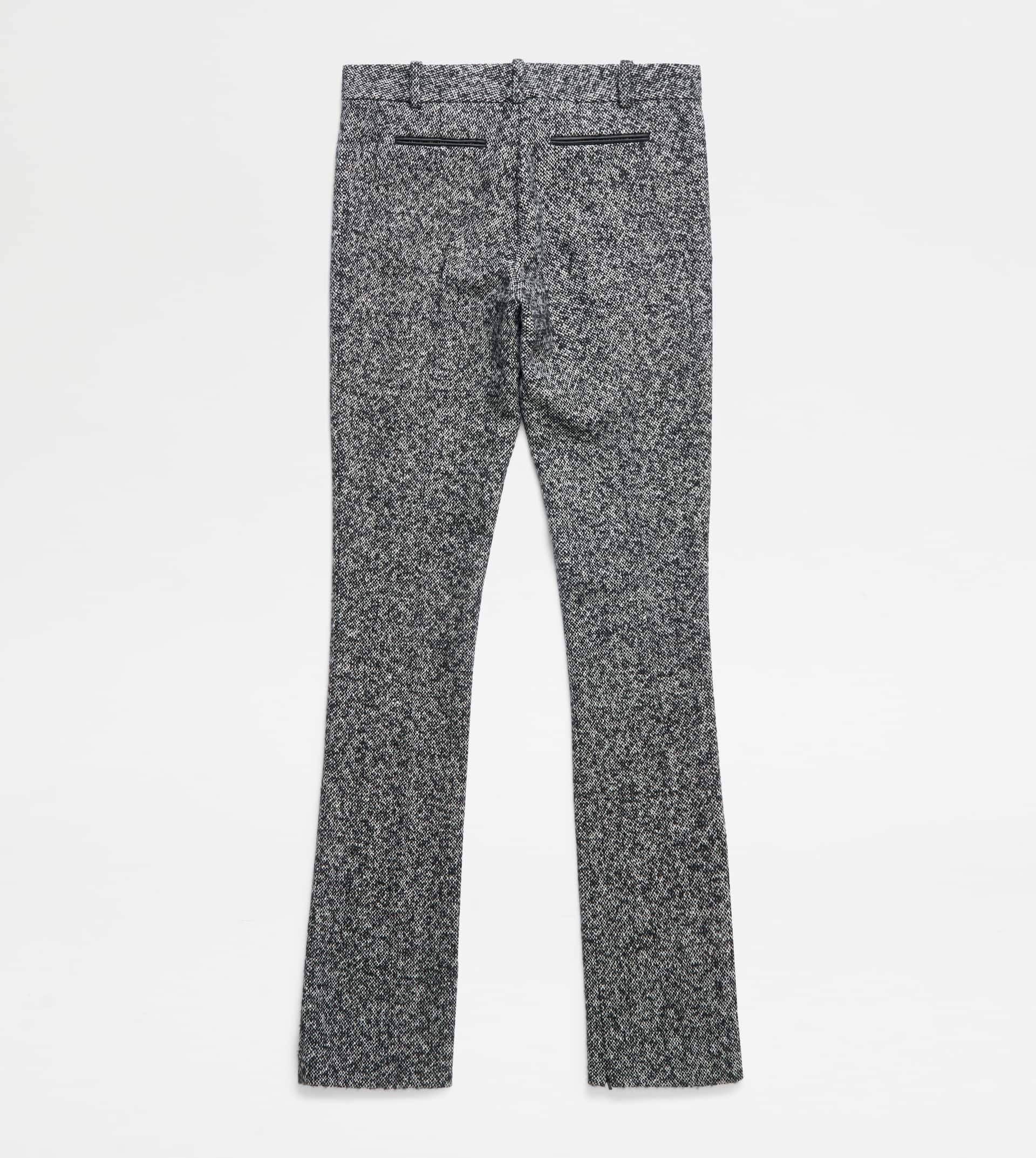 MIXED WOOL TROUSERS - WHITE, BLACK - 8