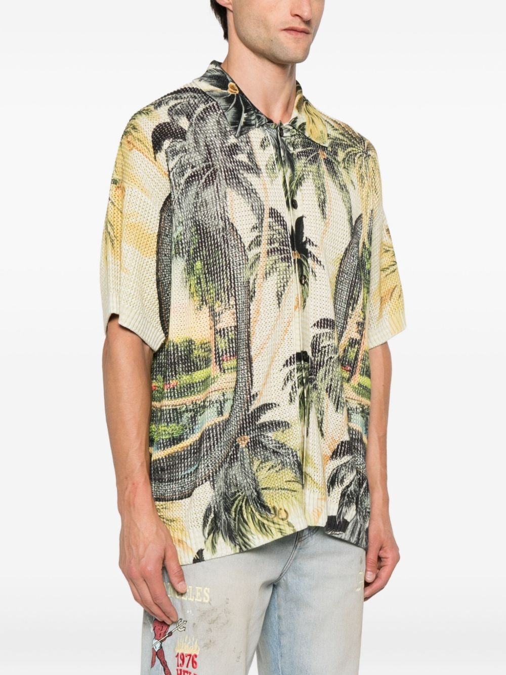 palm tree-print shirt - 3