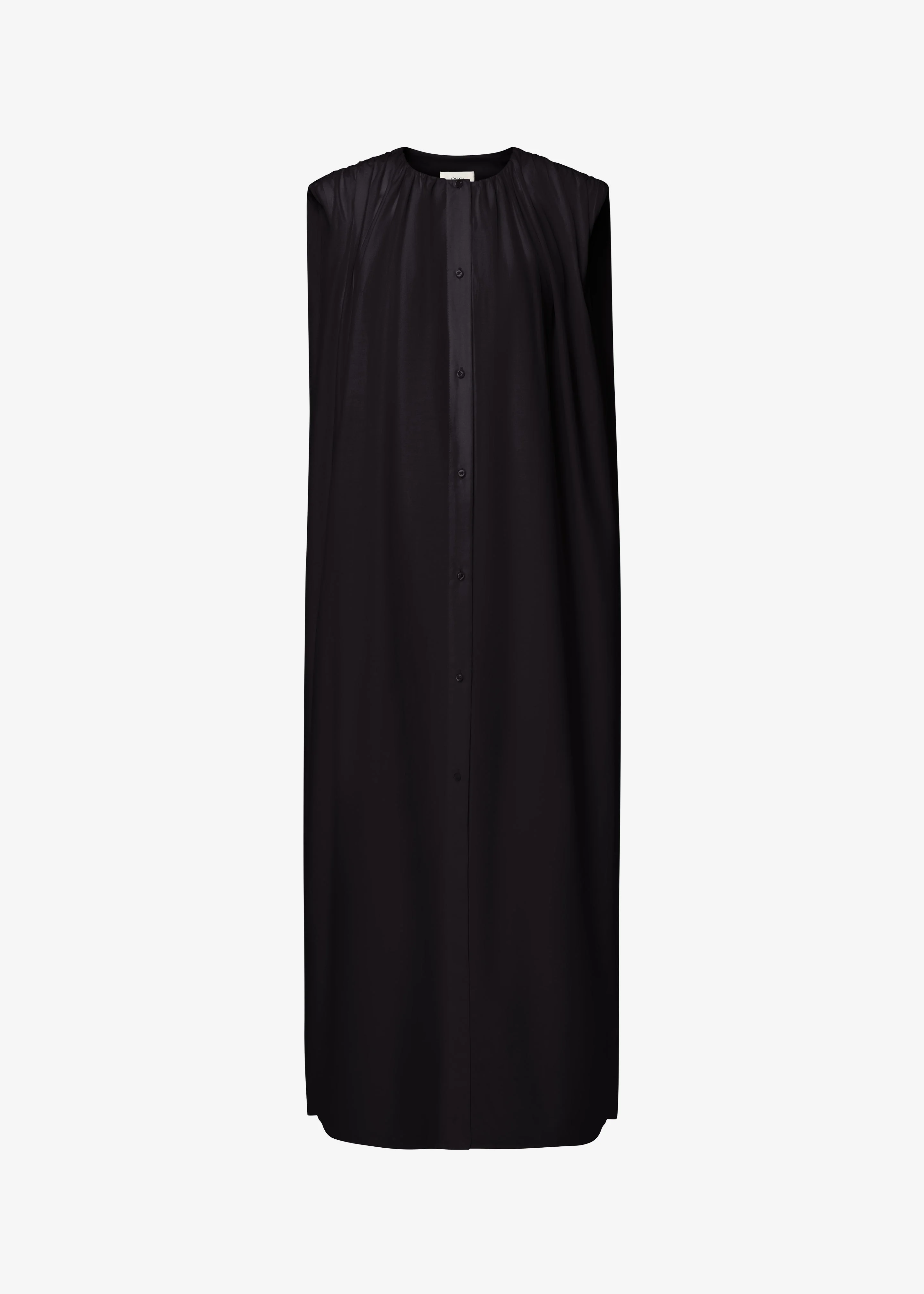 Loulou De Saison Cora Midi Cotton Silk Voile Dress - Black - 1