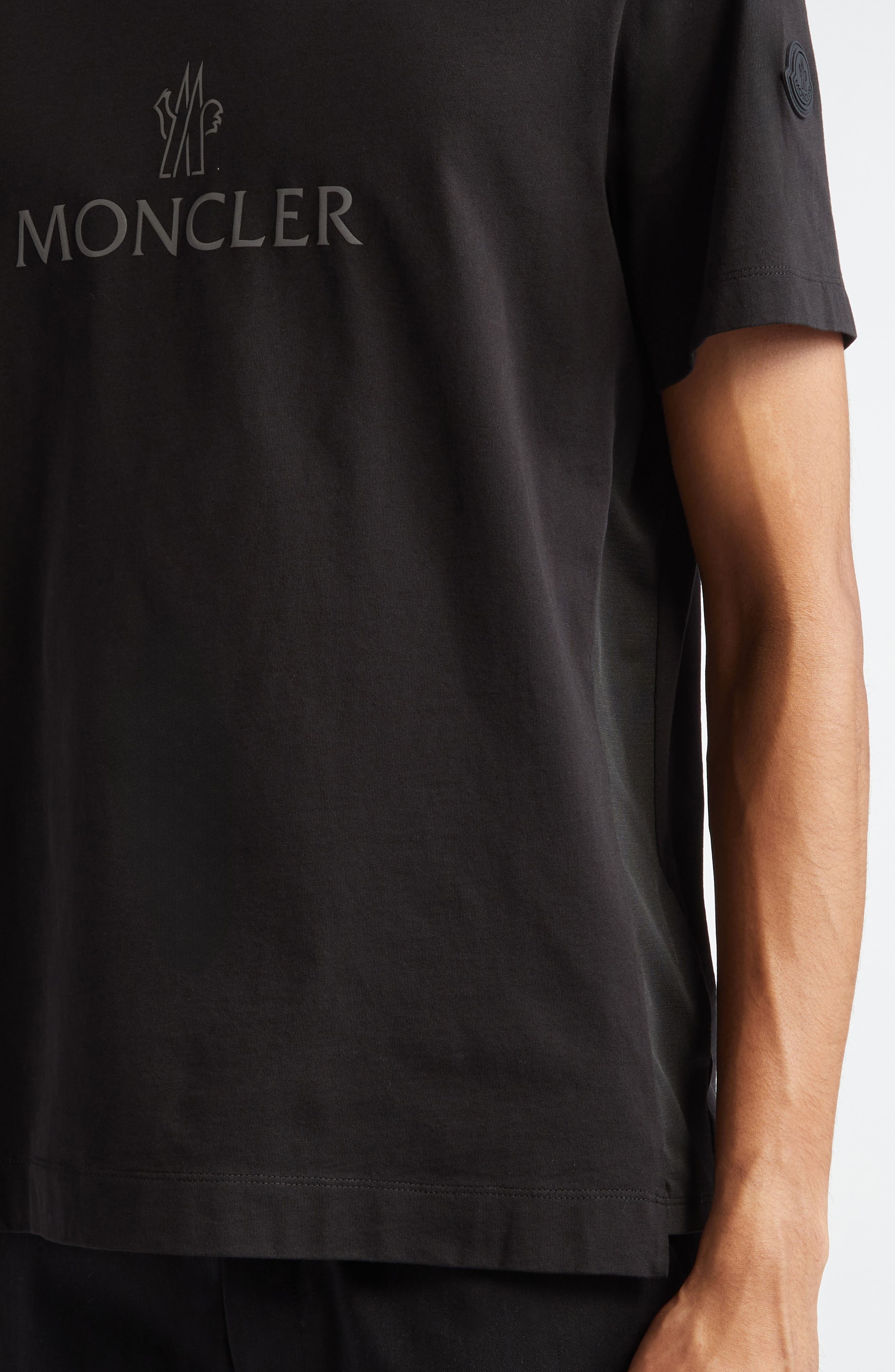 Moncler Logo Embellished T-Shirt in Black at Nordstrom - 4
