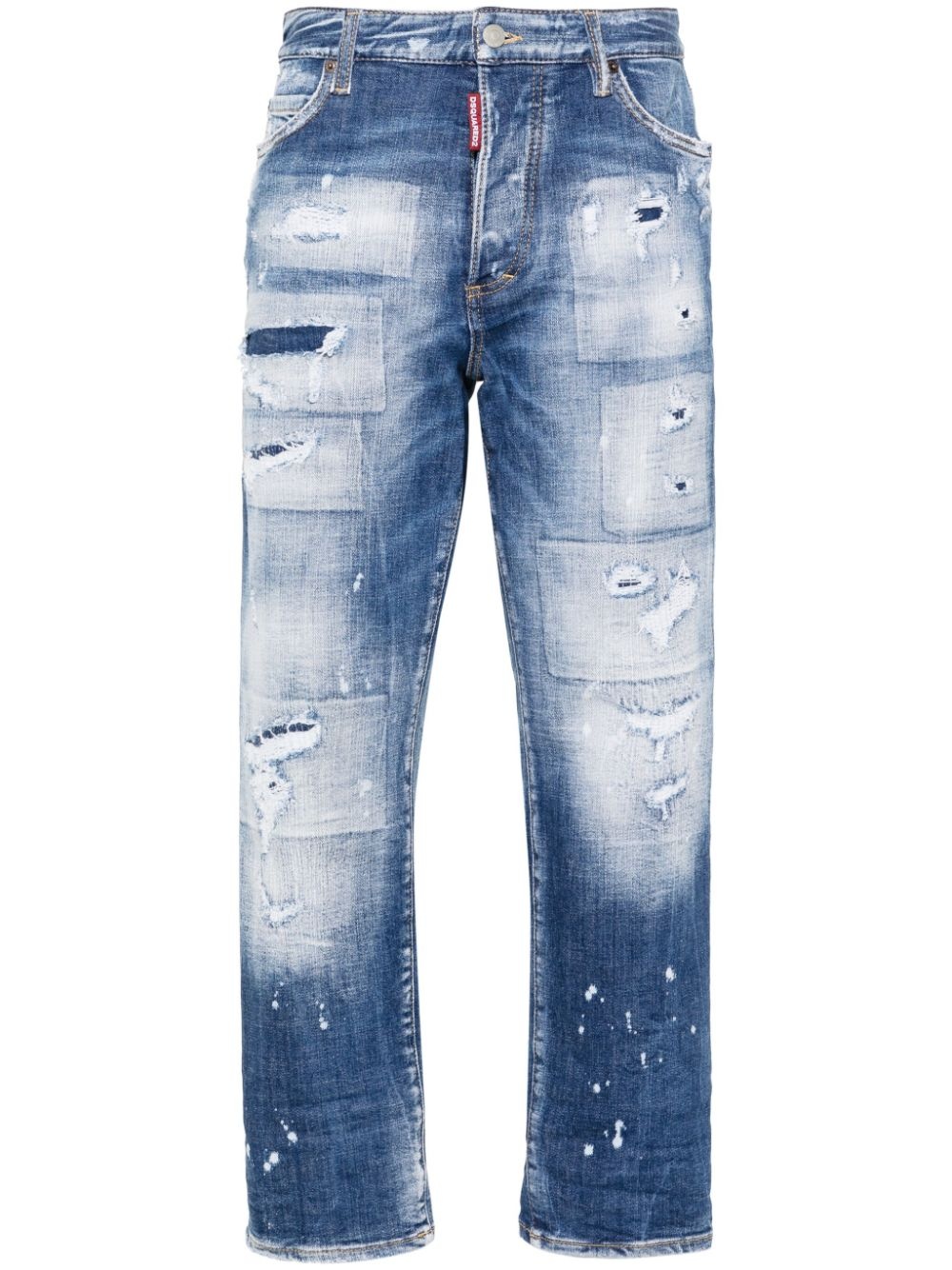 mid-rise tapered-leg jeans - 1