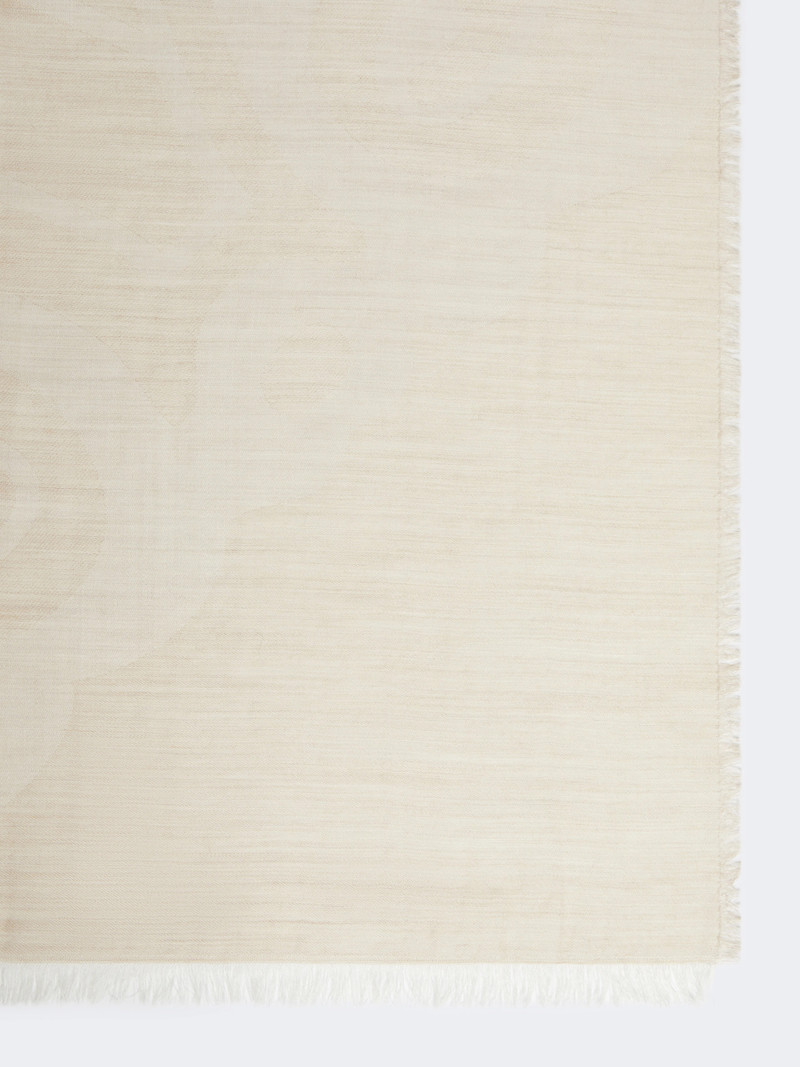 Max Mara Silk, cashmere and wool jacquard stole - BEIGE outlook