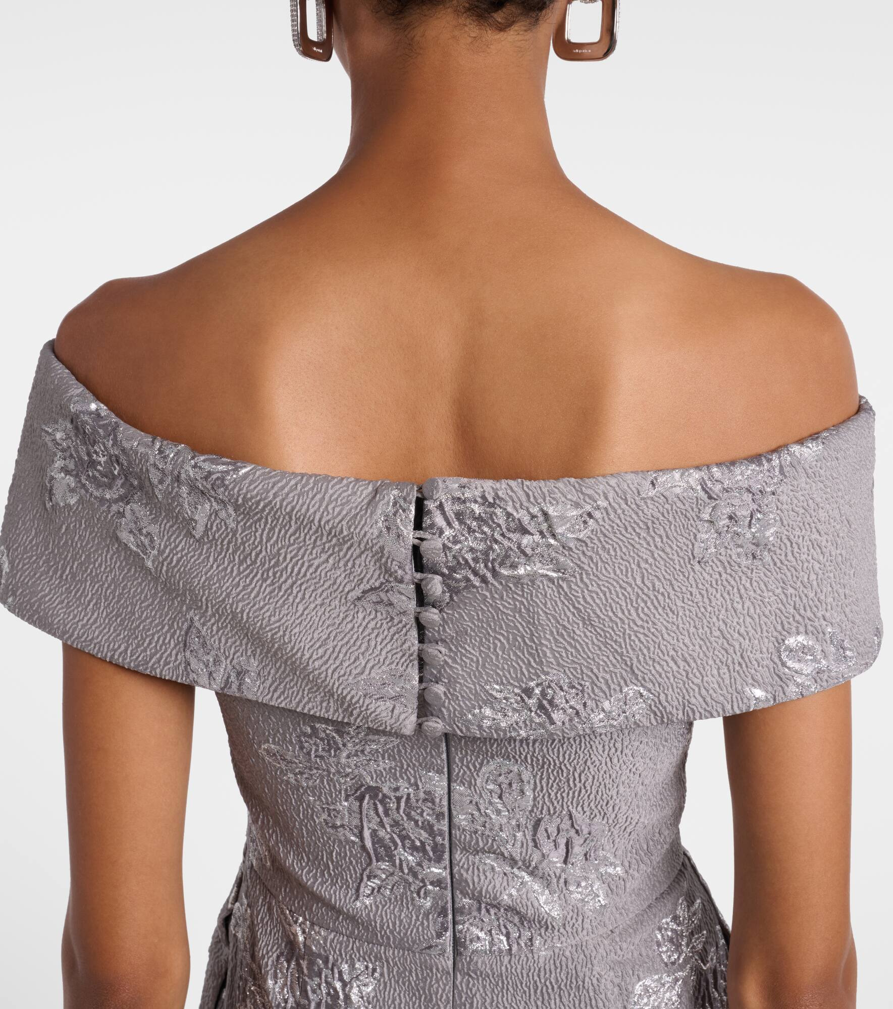 Ruth off-shoulder brocade bustier gown - 6
