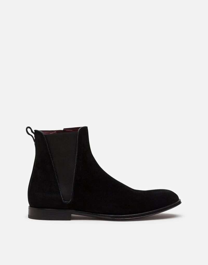 Velvet calfskin chelsea boots 1