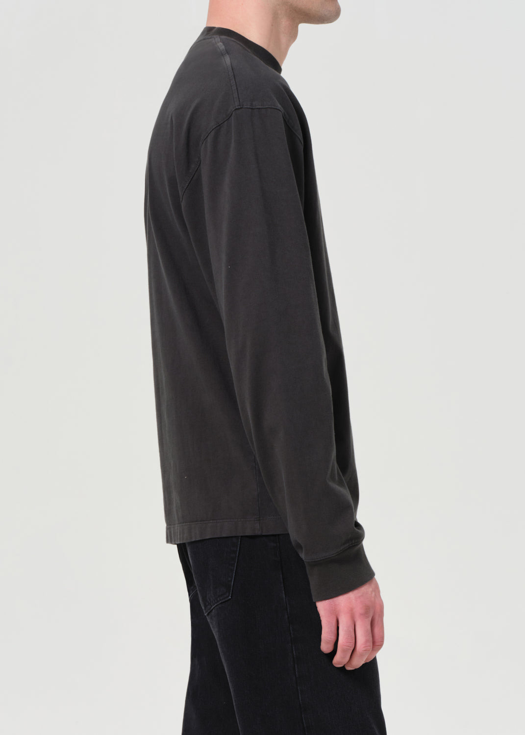 ASHA LONG SLEEVE MOCK NECK TEE IN CAVE - 4