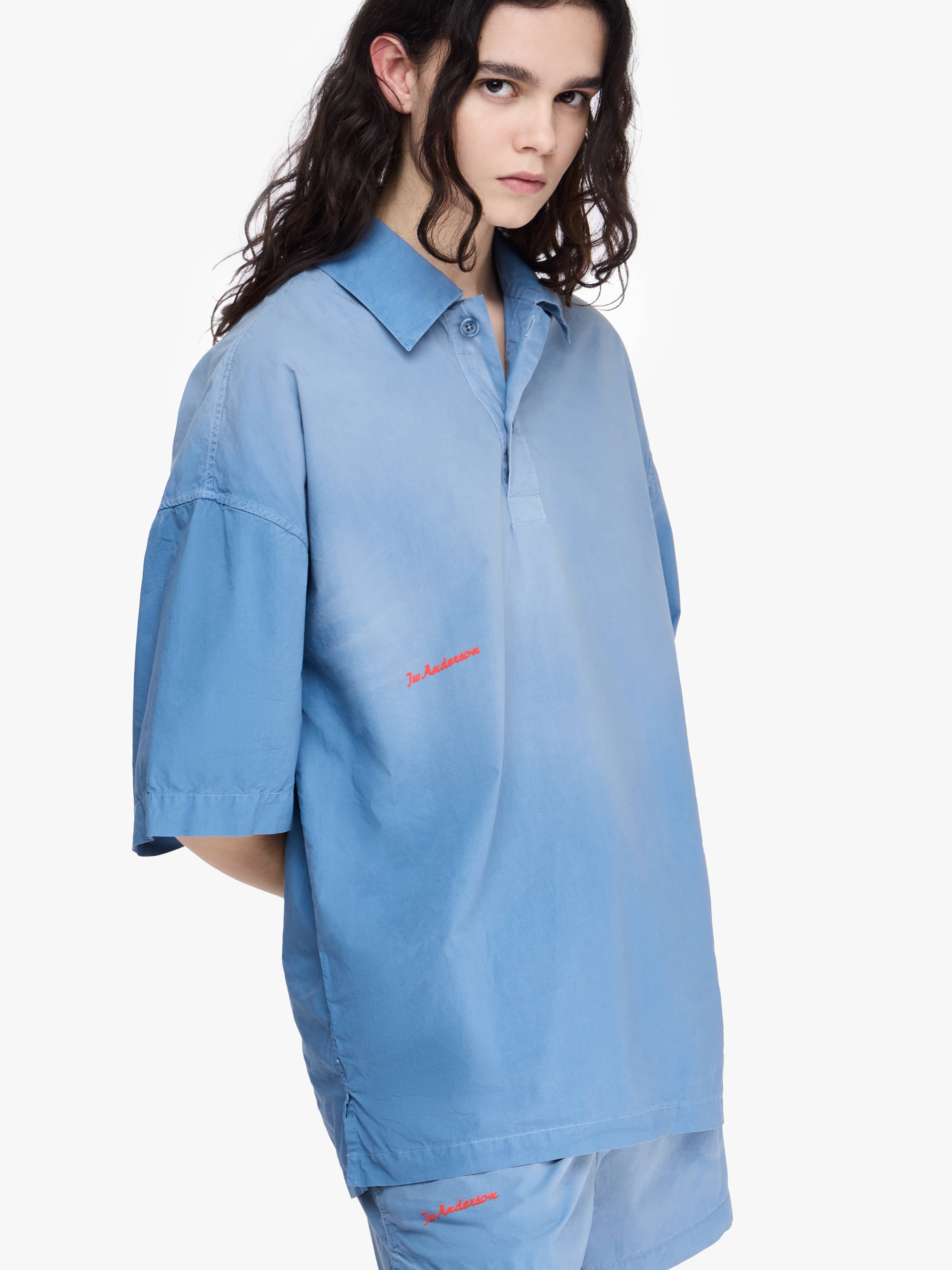 OVERSIZED LOGO EMBROIDERED POLO SHIRT - 5