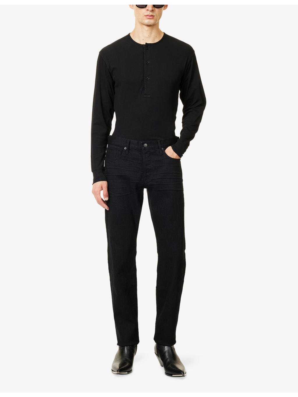 Ribbed Long-Sleeve Stretch-Cotton Top - 2