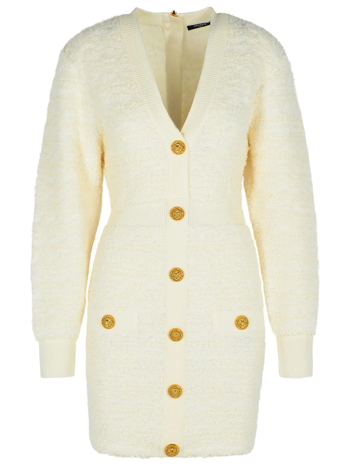 Balmain Wool Blend Dress White Women - 1