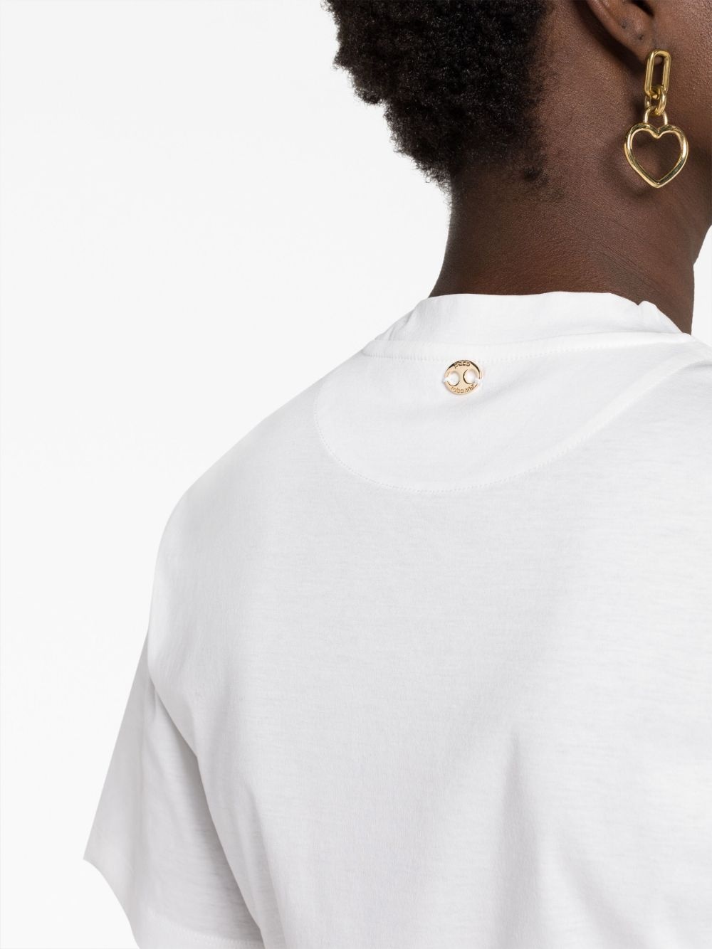 gathered cotton T-shirt - 3