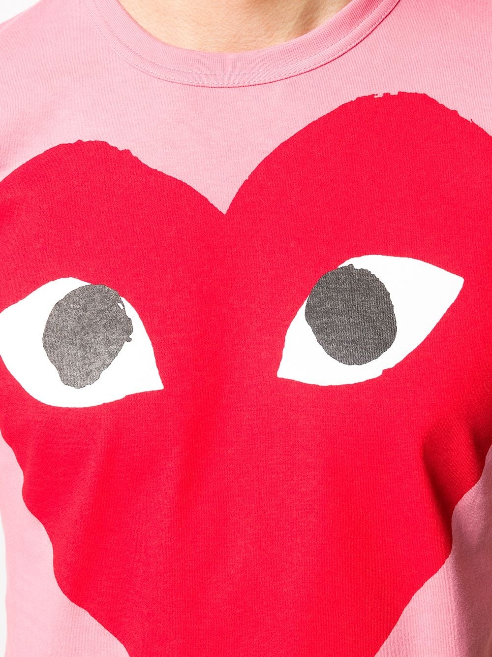 heart print round neck T-shirt - 5