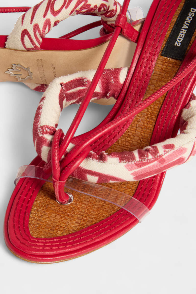 REBEL HIBISCUS HEELED SANDALS 5
