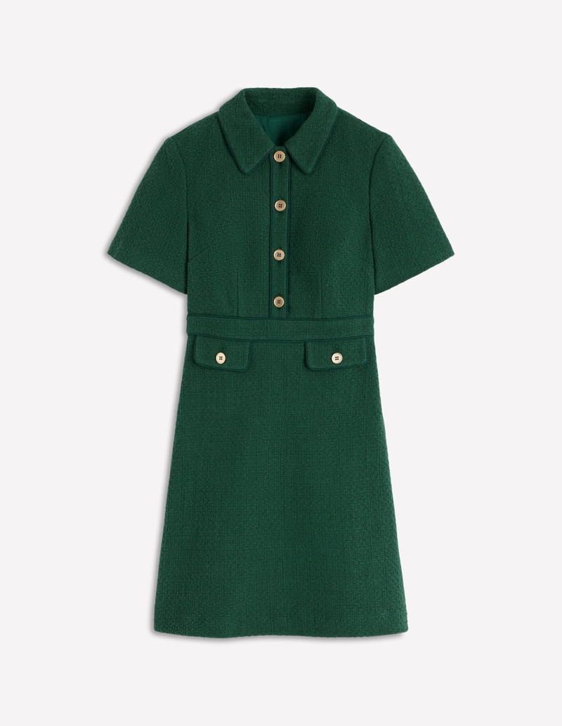 Eda Cotton Shift Dress-Emerald Night 1