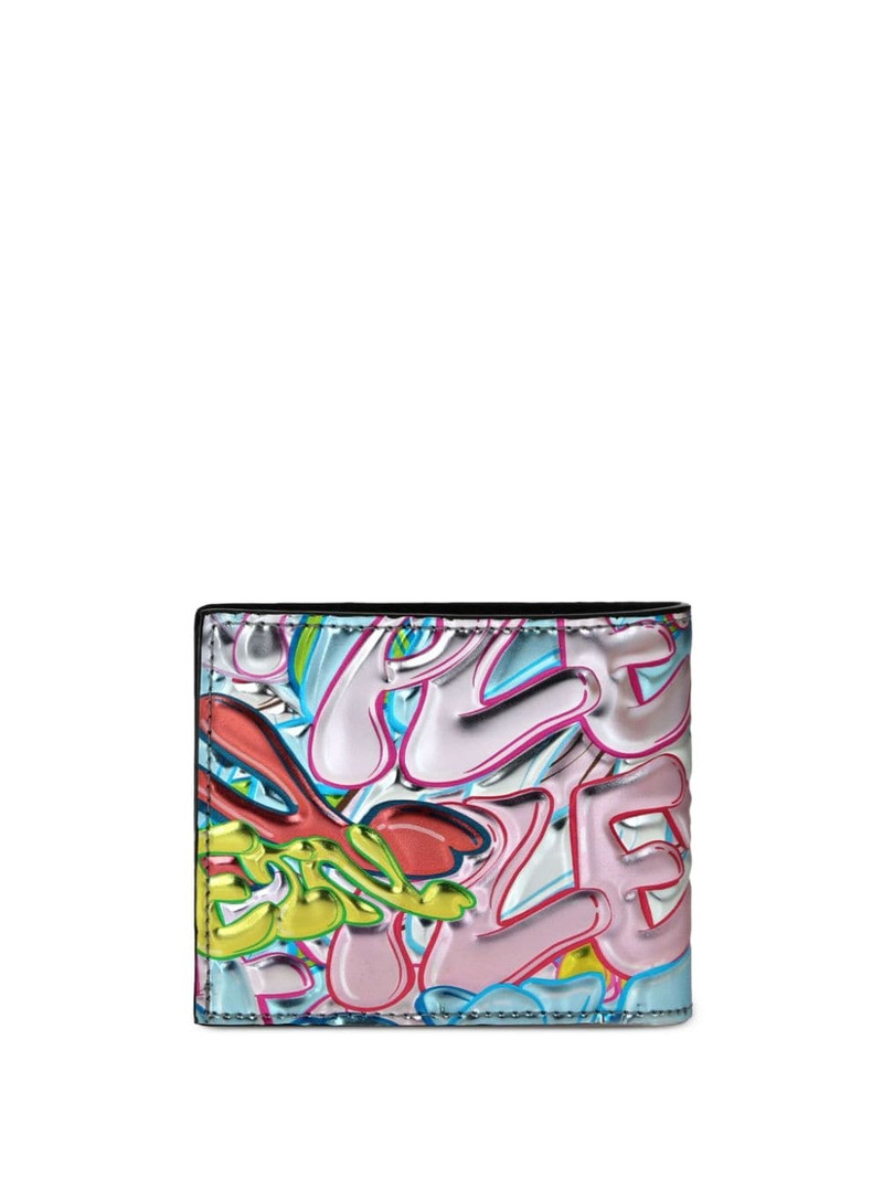 PHILIPP PLEIN graffiti-print leather wallet outlook