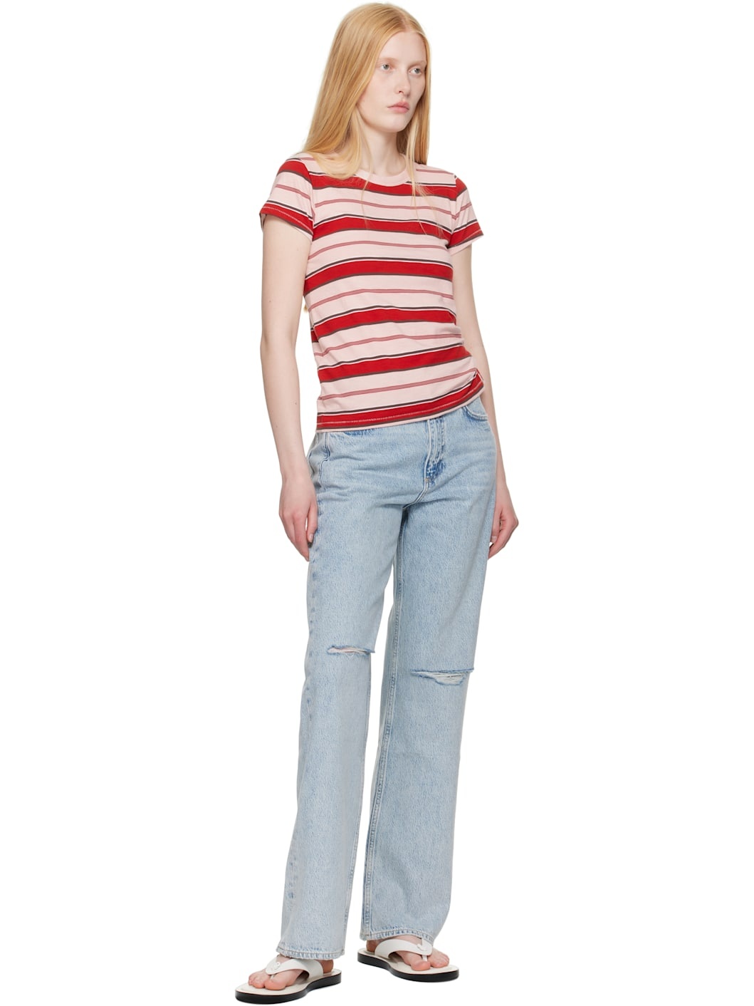 Blue Straight Shea Relaxed High Rise Jeans - 4