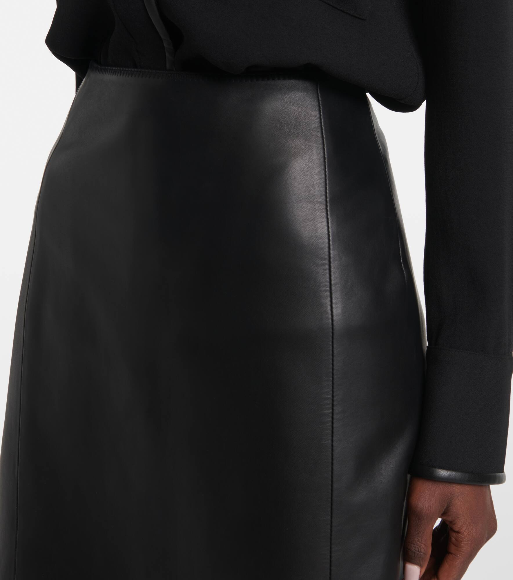 Leather pencil skirt - 4