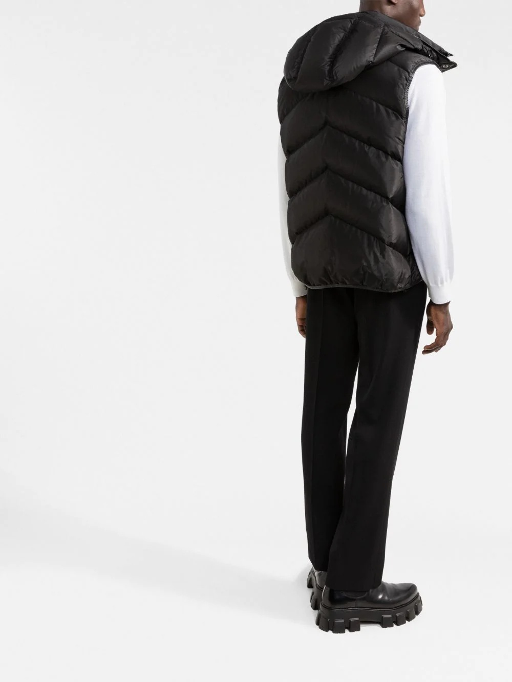 padded hooded down gilet - 4