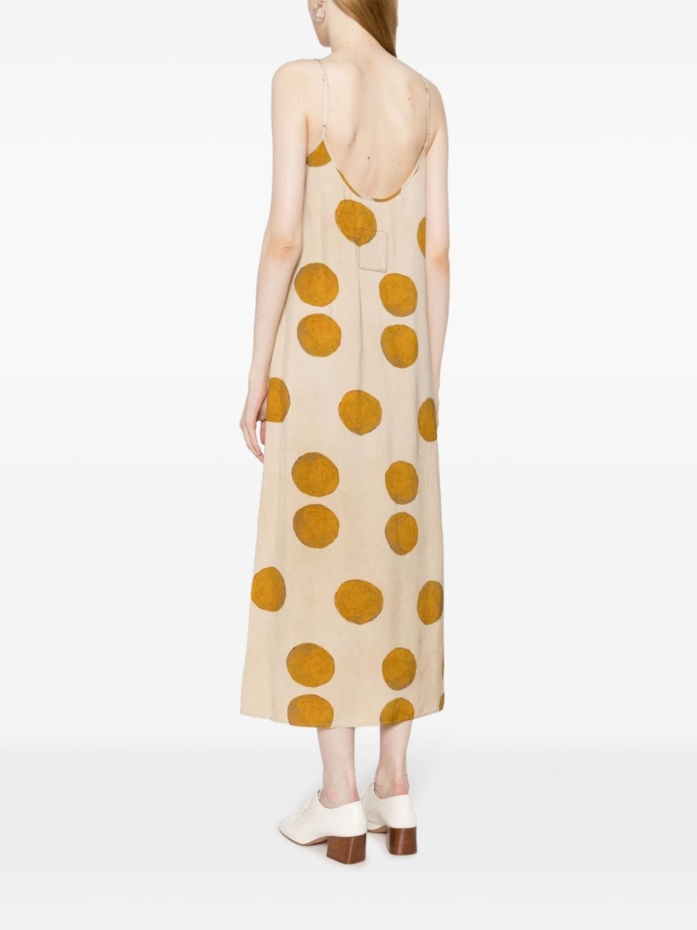 polka dot-print sleeveless dress - 4