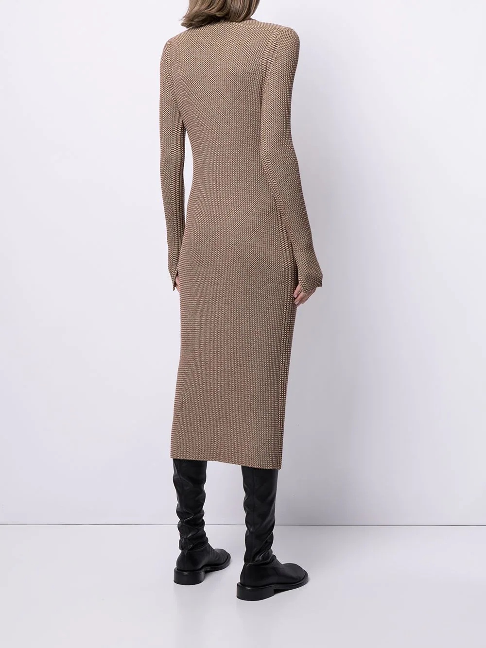 geometric pattern knitted dress - 4